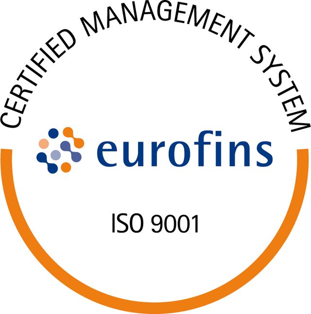 Certified Management System - eurofins ISO 9001